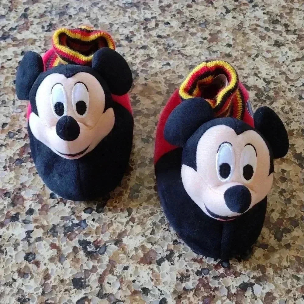 Mickey Mouse Youth Plush Cozy Sock Top Slippers NWOT - Picture 3 of 11